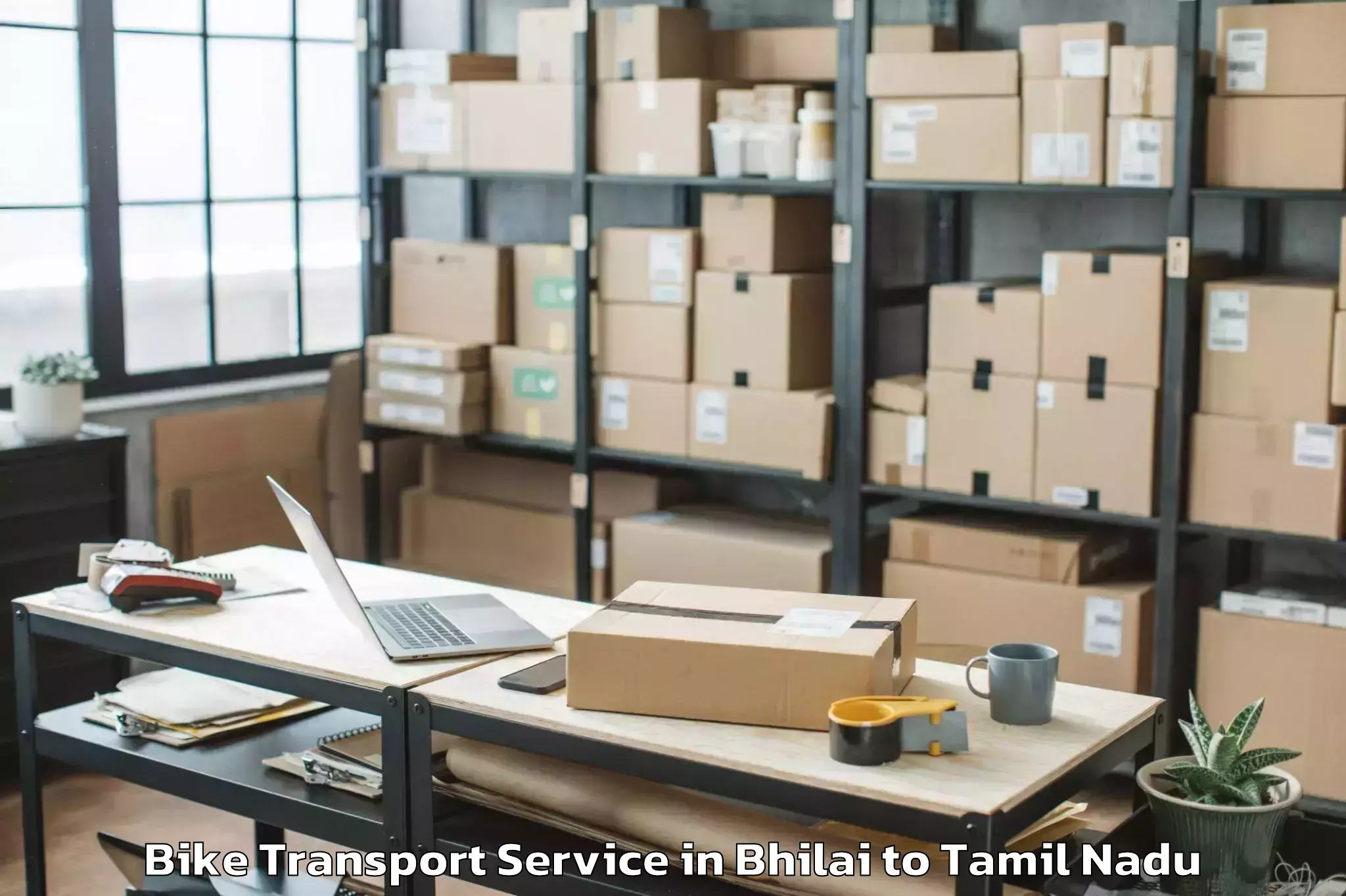 Professional Bhilai to Chennai Port Bike Transport